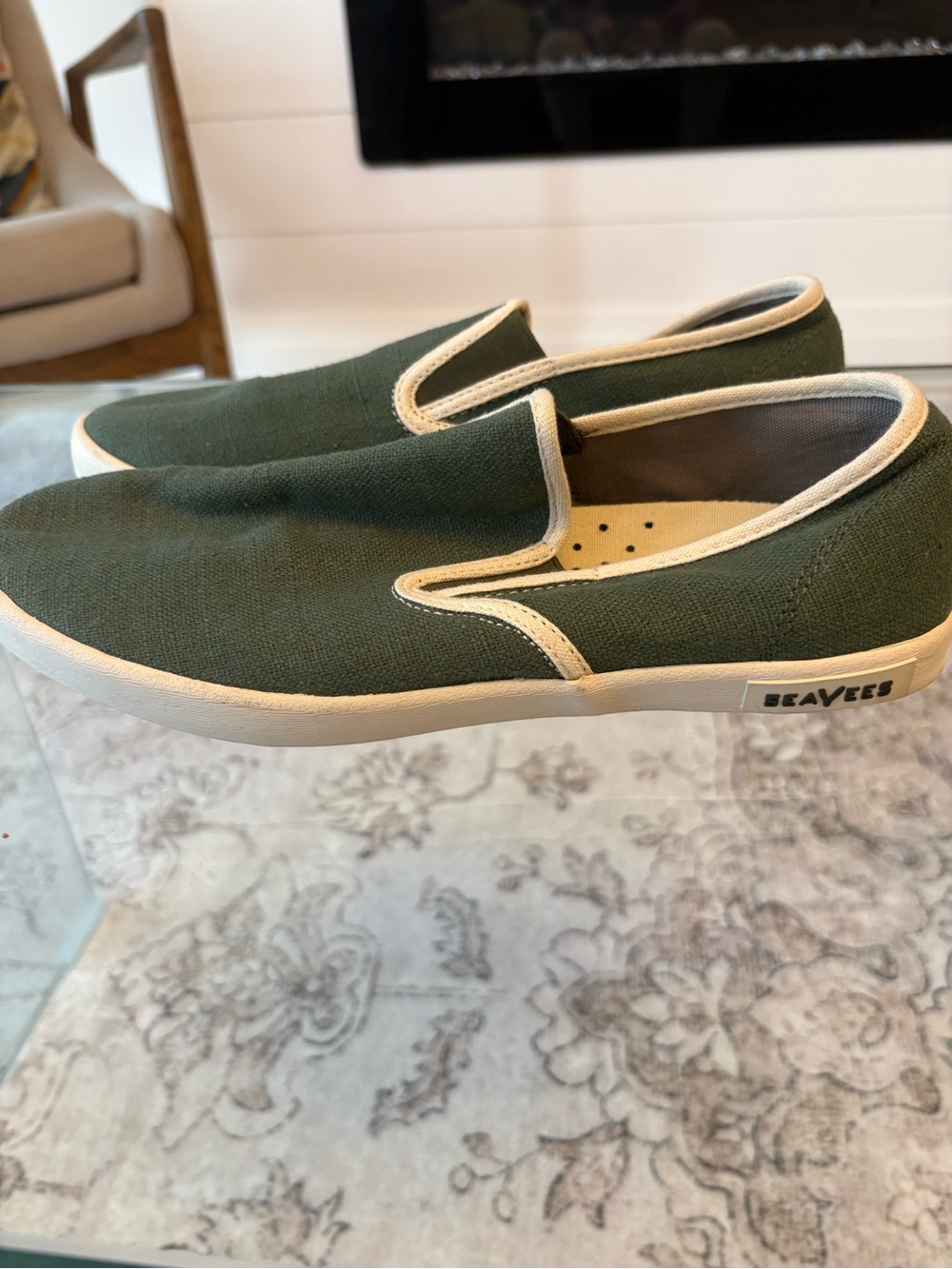 SeaVees Baja Slip-On Sneakers Surplus Green Canvas Women’s 9